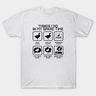 Things I Do In My Spare Time Ducks Duckling Duck Lover Bird T-Shirt